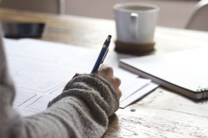 Writing notes stock image